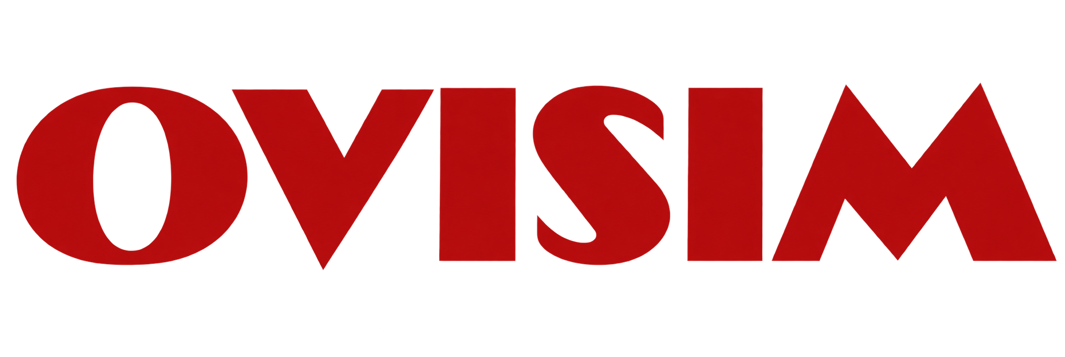 Logo-ul OVISIM în roșu închis