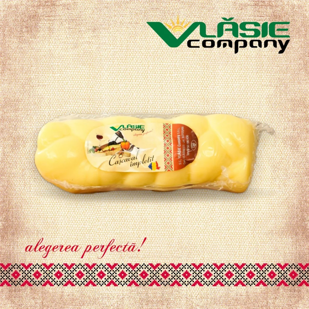 Cașcaval împletit Vlăsie Company, în ambalajul original